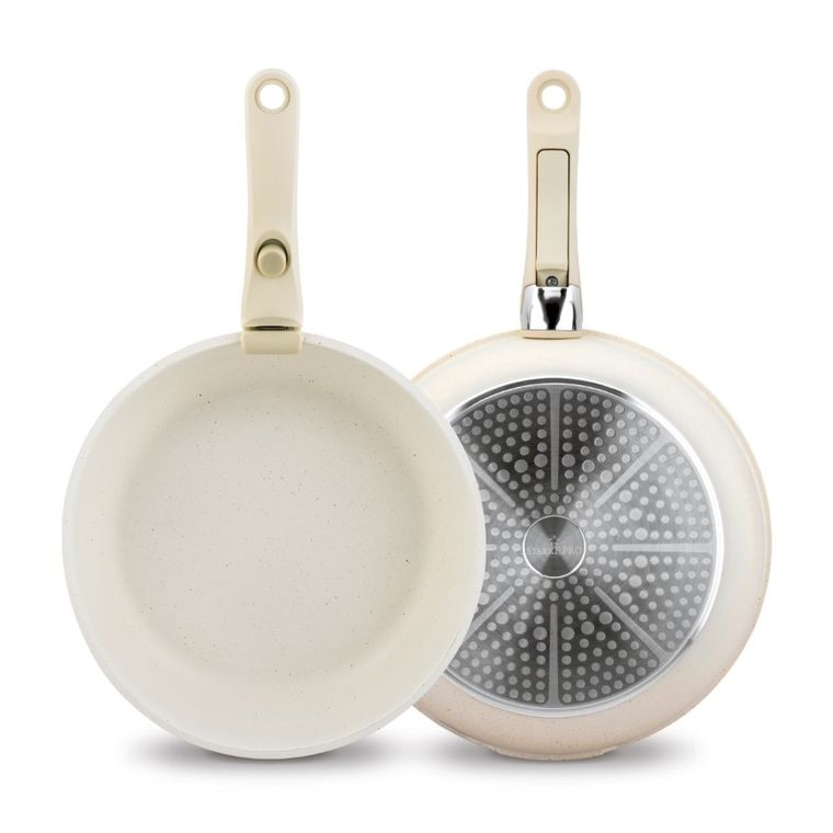 Starke Pro, Compacti Creamy, zestaw garnków z pokrywką i patelnie, 7 elementów