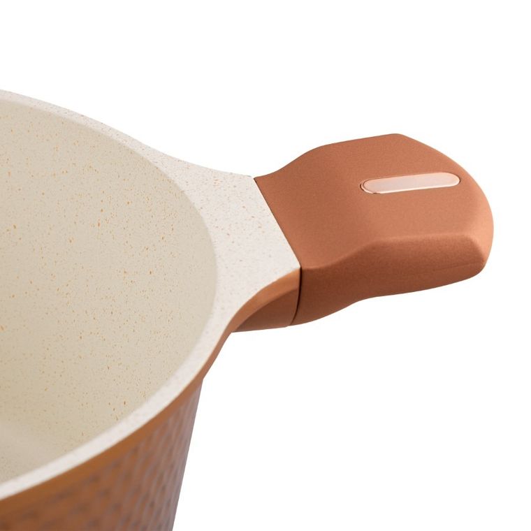 Starke Pro, Texture Copper, zestaw garnków z pokrywką i patelnia, 10 elementów