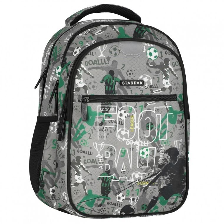 Starpak, plecak szkolny, Football, szary