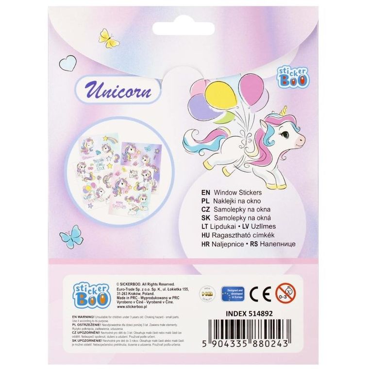 StickerBoo, naklejki na okno, Unicorn
