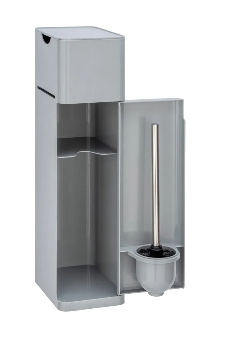 Stojak na papier toaletowy i szczotkę, Imon 6w1, szary