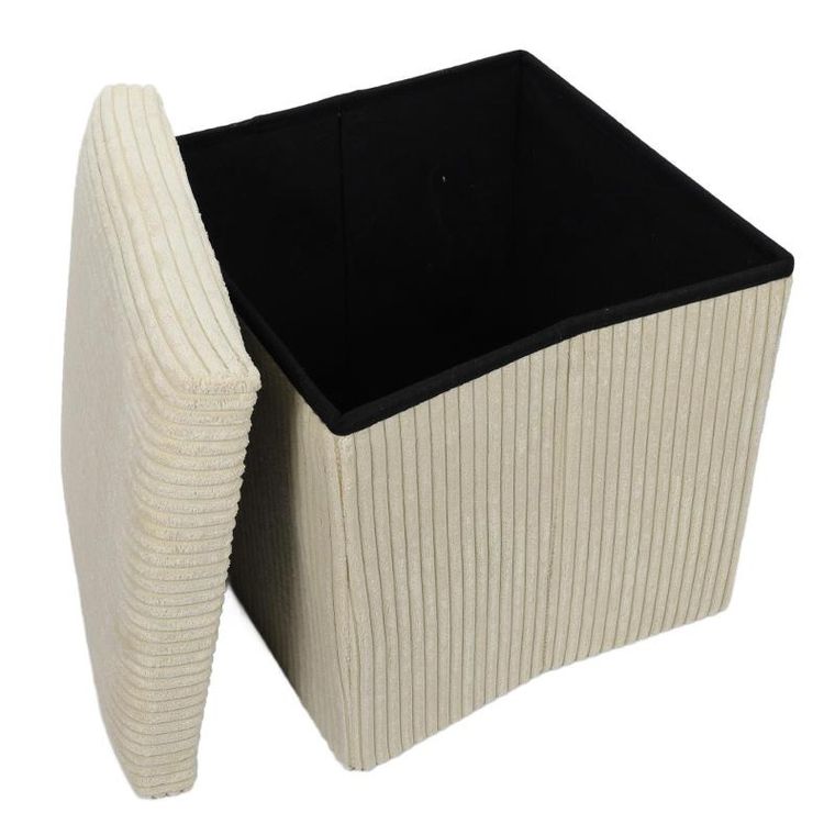 Storage Solutions, pufa ze schowkiem sztruksowa, Tobo, 38-38-38 cm