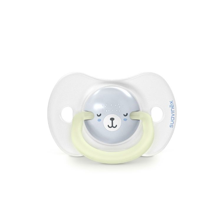 Suavinex, SX Pro, Wild & Free, smoczek fizjologiczny, niebieski, świecący, 6-18 m, 2 szt.