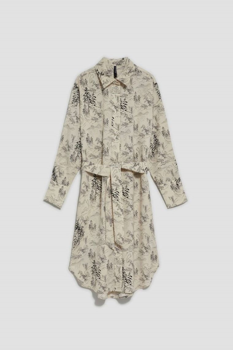 Sukienka damska, beżowa, Moodo