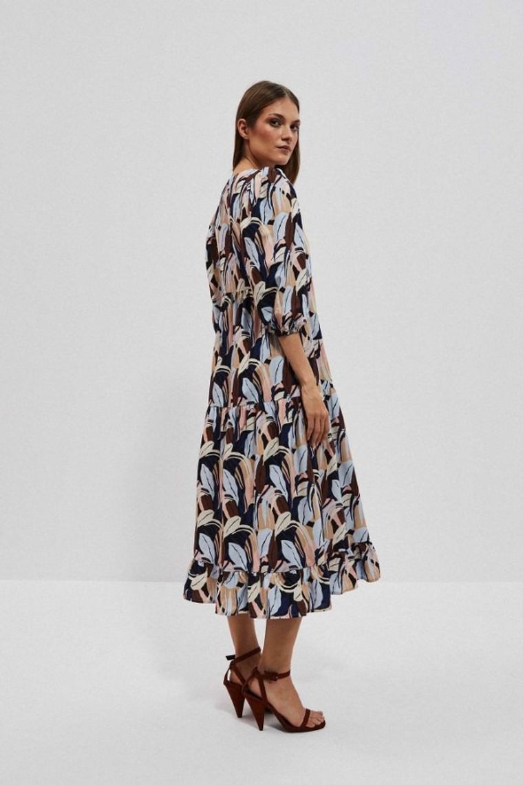 Sukienka damska, beżowa, Moodo