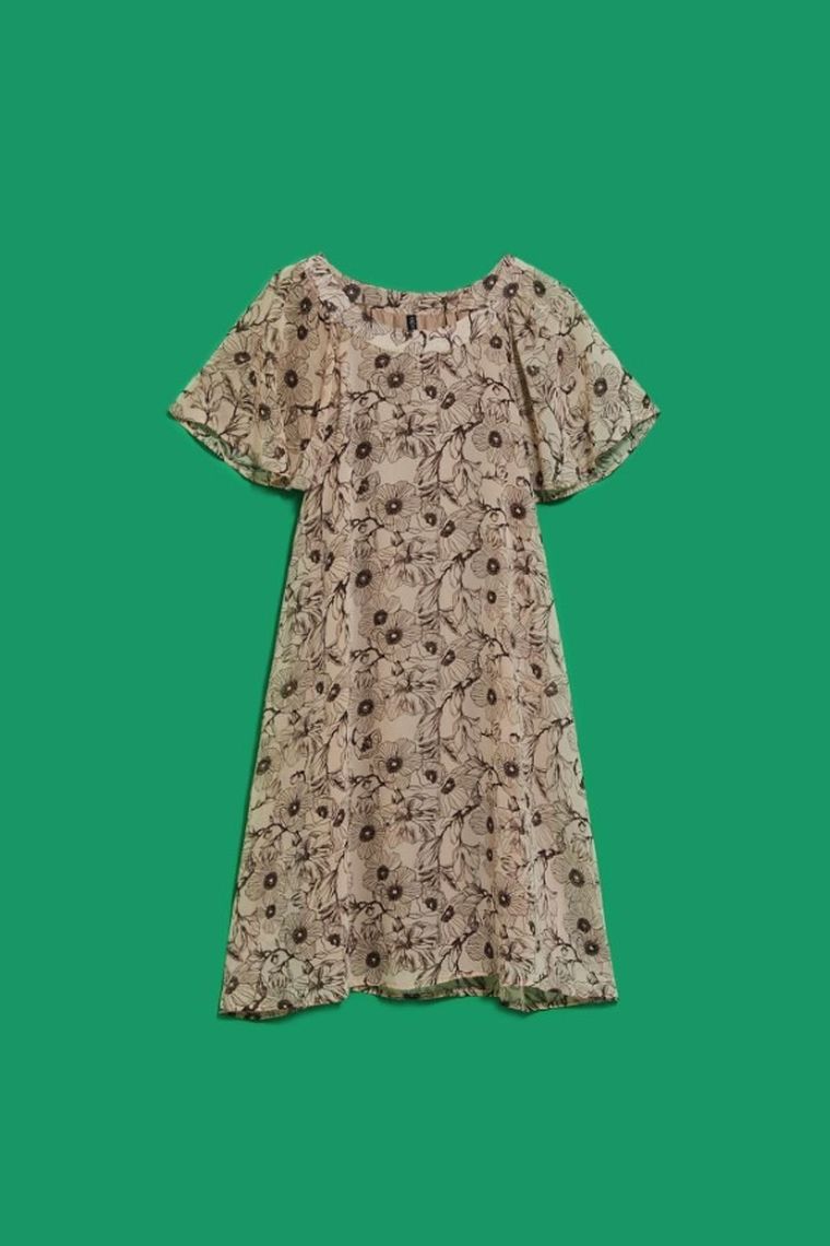 Sukienka damska, beżowa, Moodo