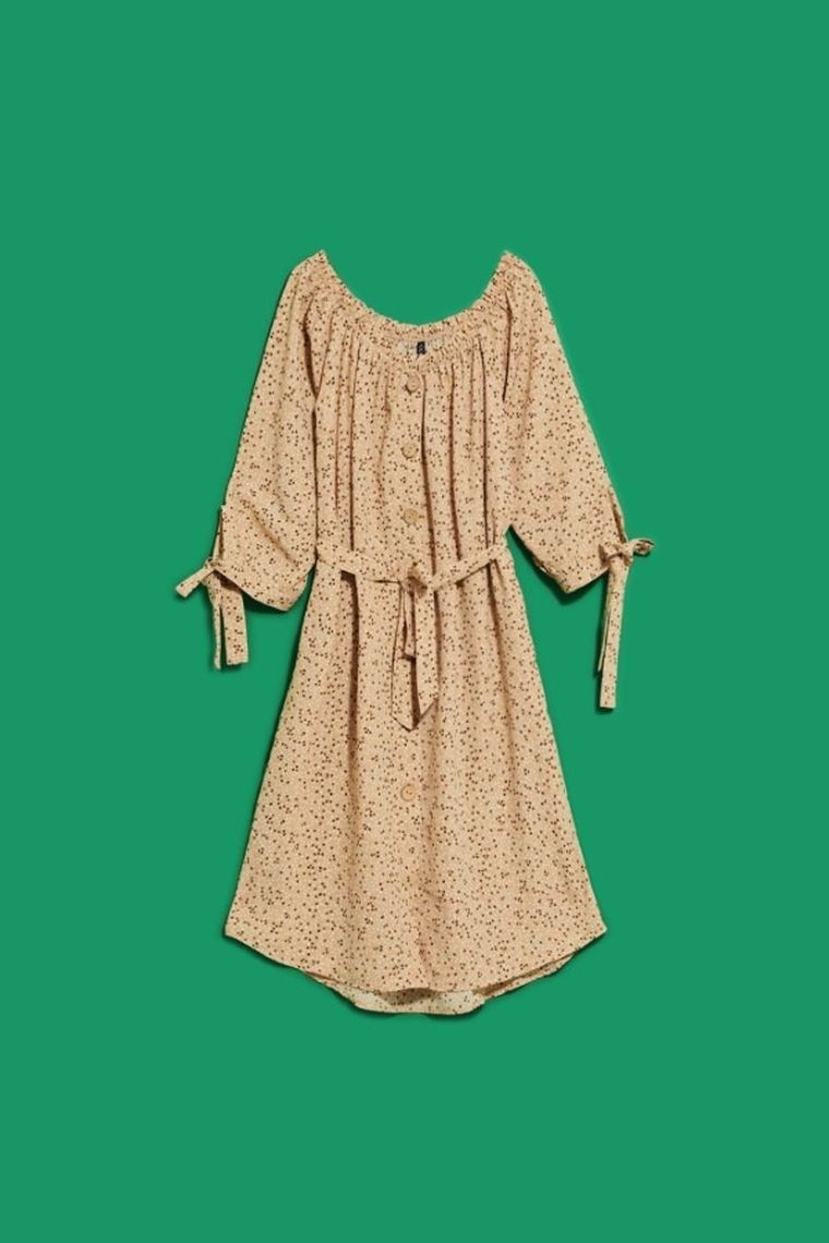 Sukienka damska, beżowa, Moodo