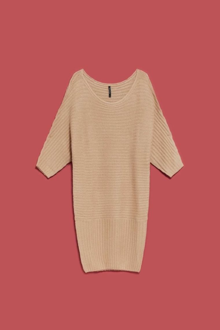 Sukienka damska, beżowa, Moodo