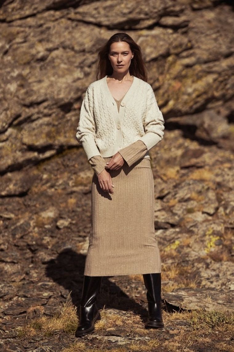 Sukienka damska, beżowa, Moodo