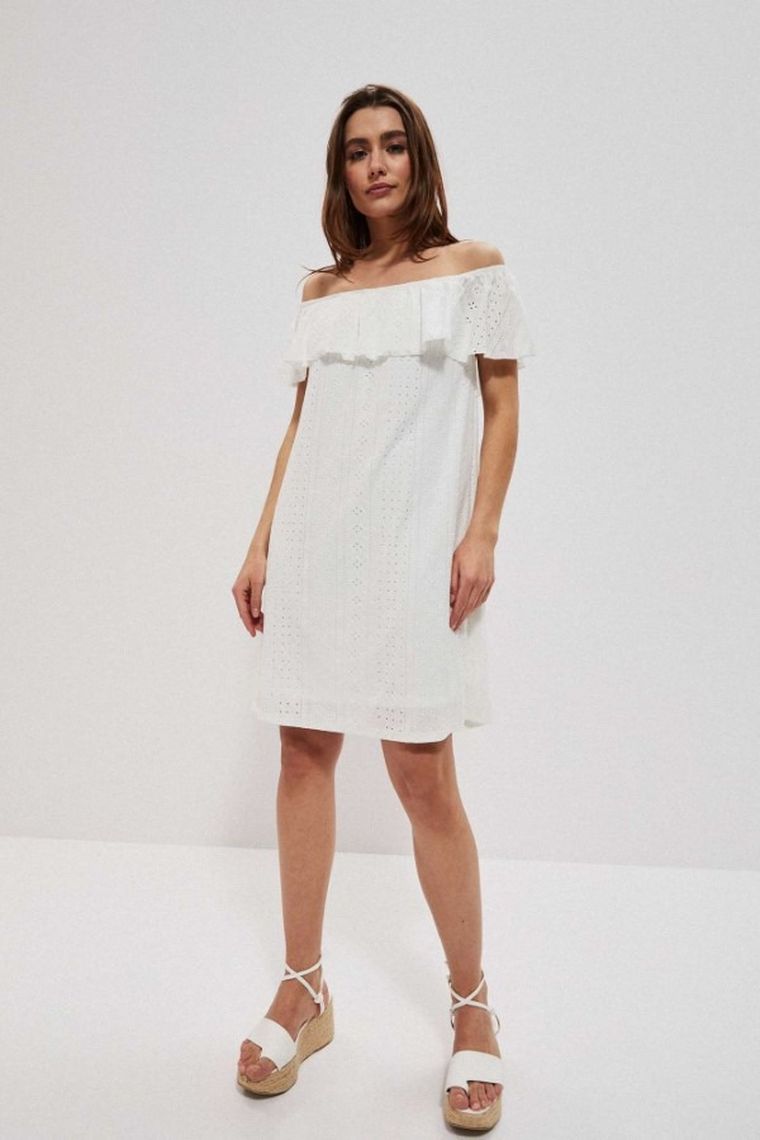 Sukienka damska, biała, Moodo