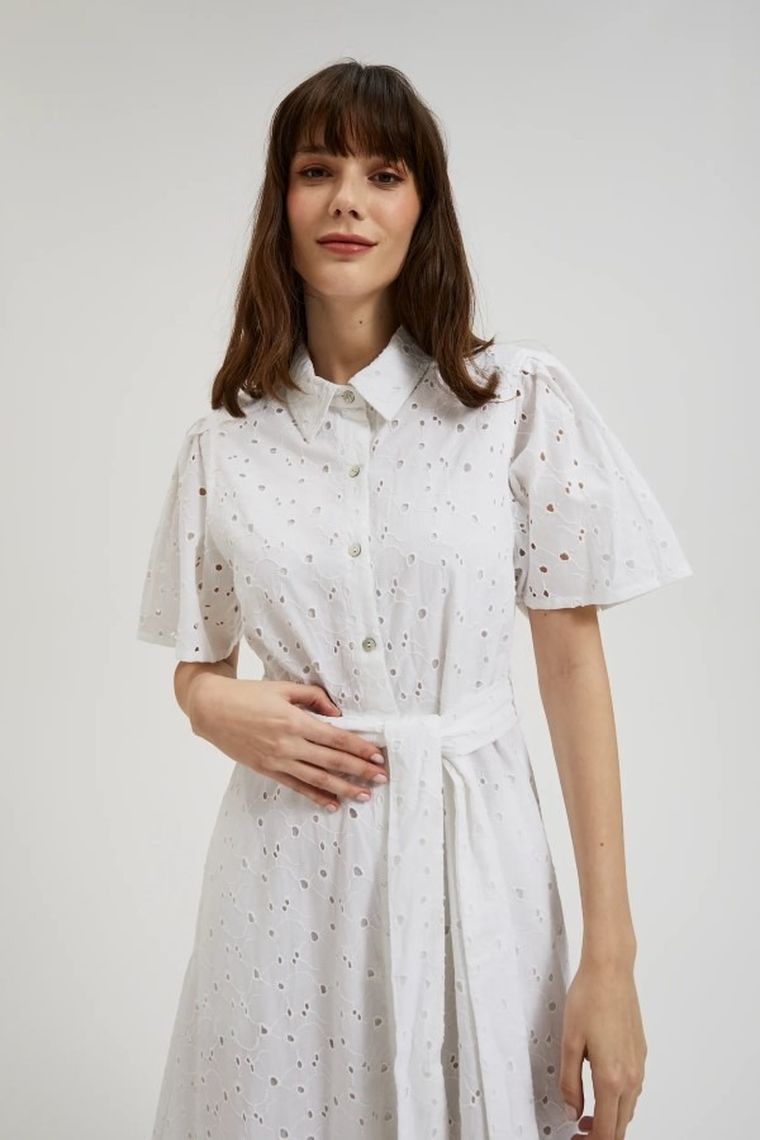 Sukienka damska, biała, Moodo