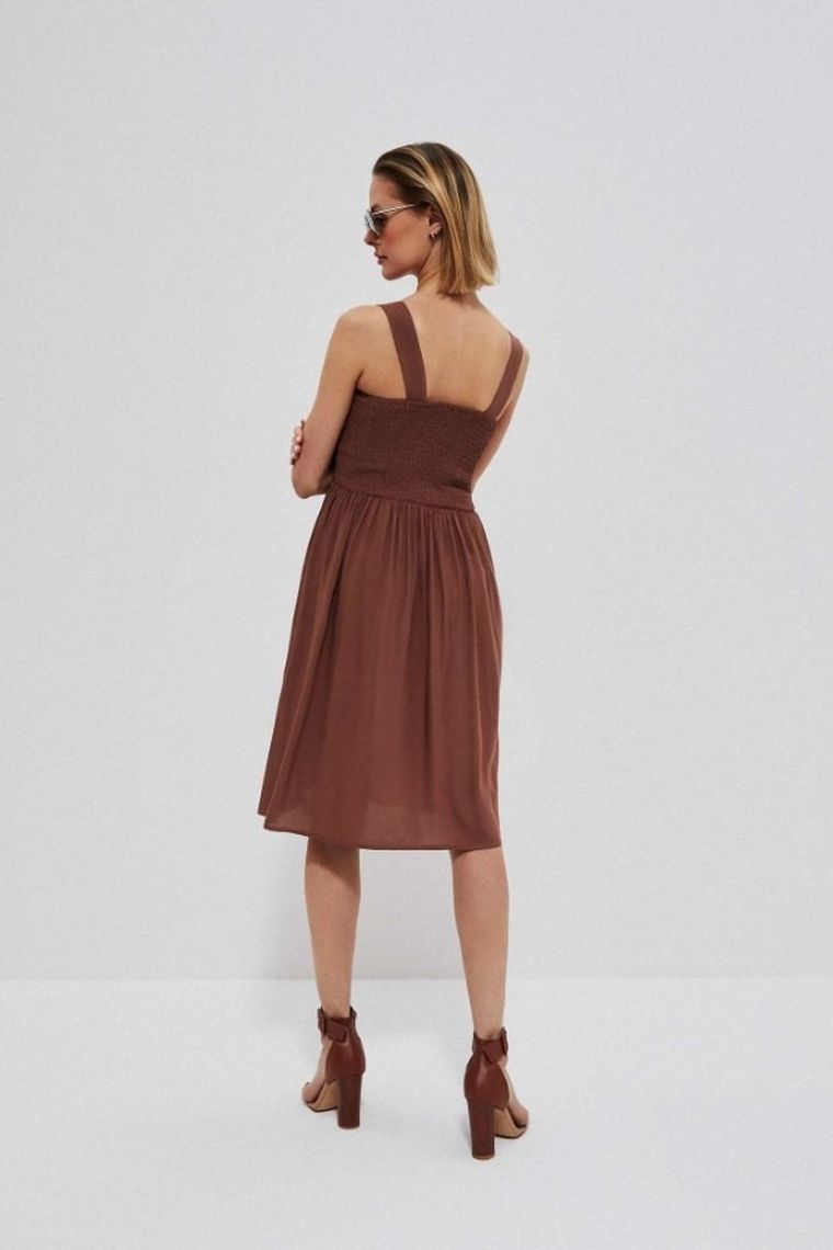 Sukienka damska, brązowa, Moodo