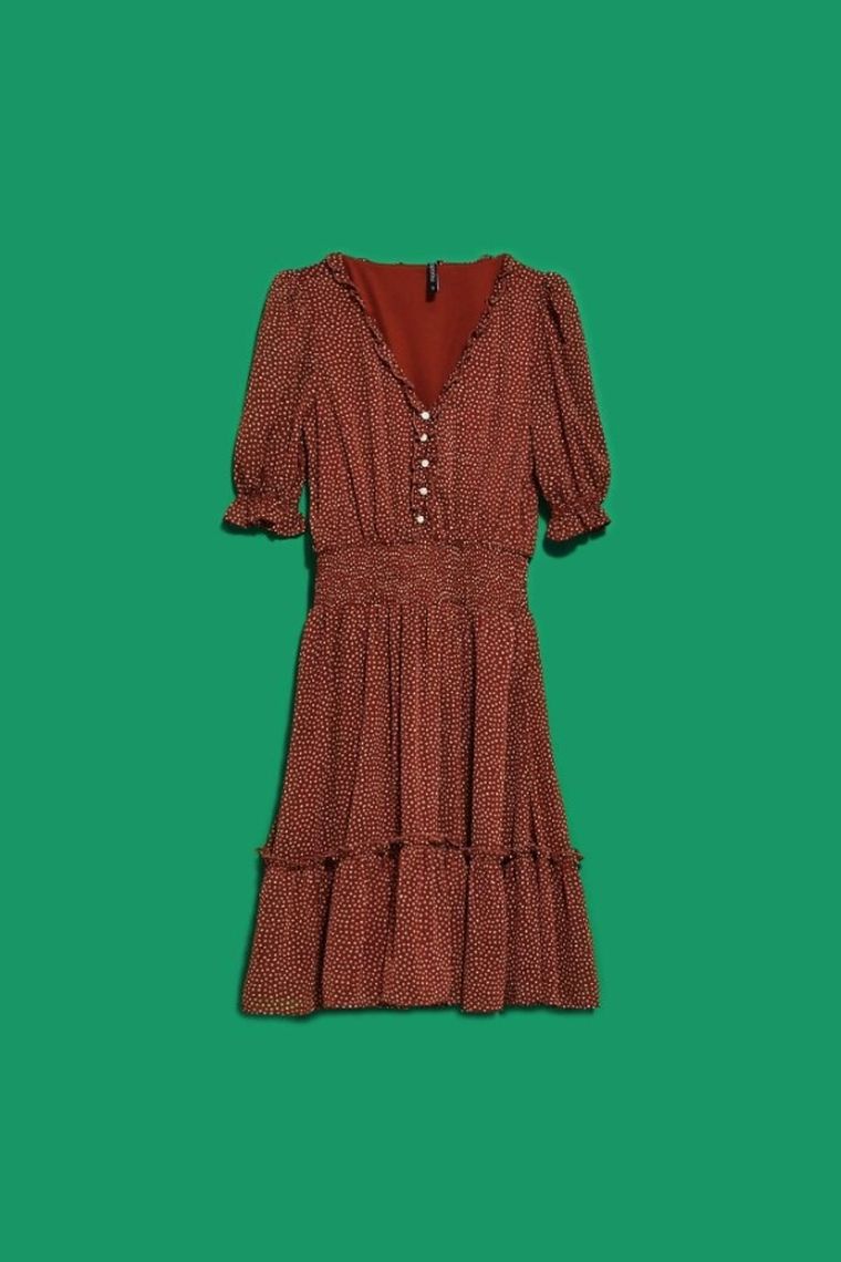 Sukienka damska, brązowa, Moodo