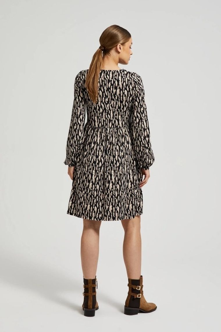 Sukienka damska, brązowa, Moodo