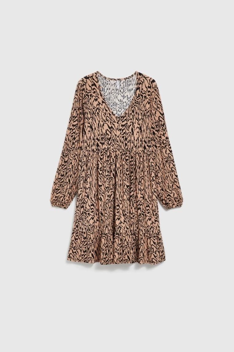 Sukienka damska, brązowa, Moodo