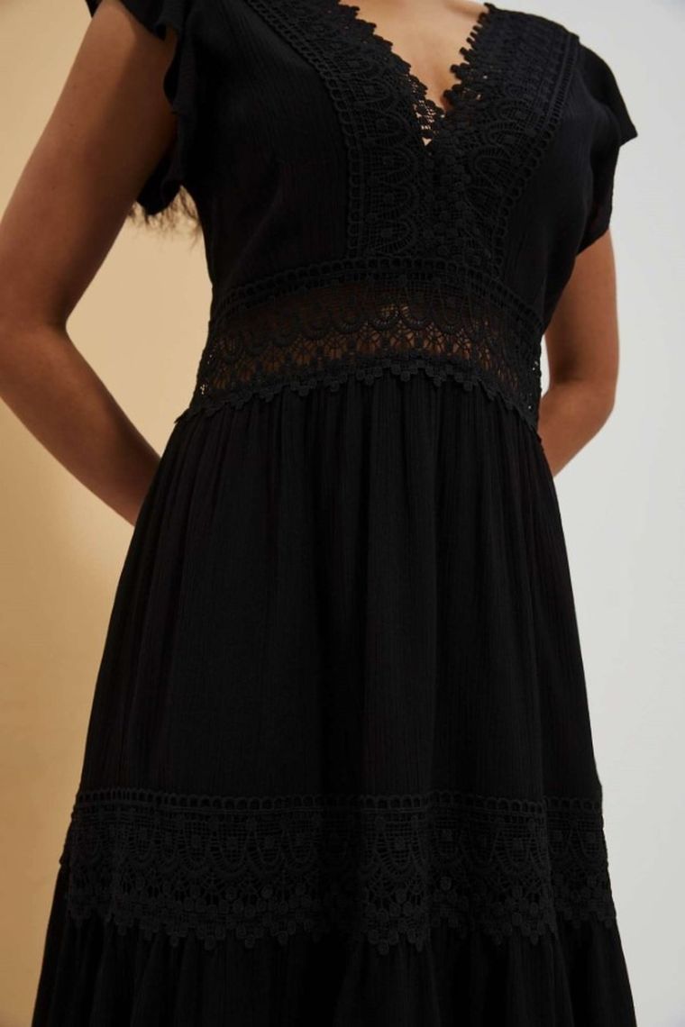 Sukienka damska, czarna, Moodo