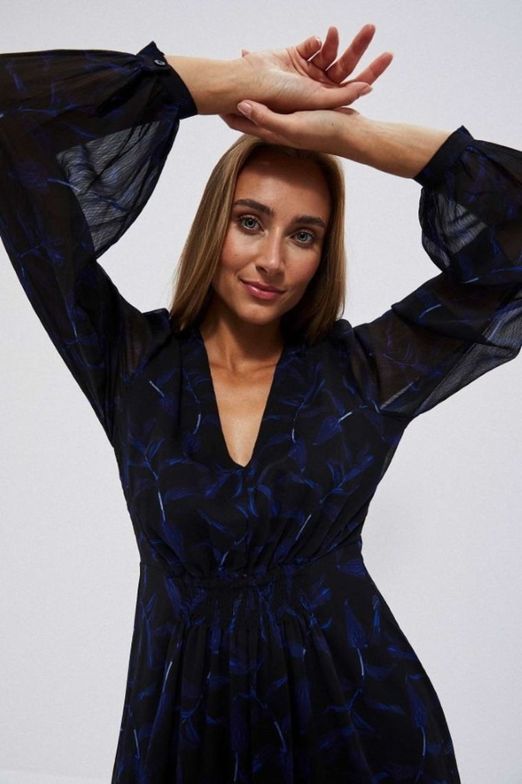 Sukienka damska, czarna, Moodo