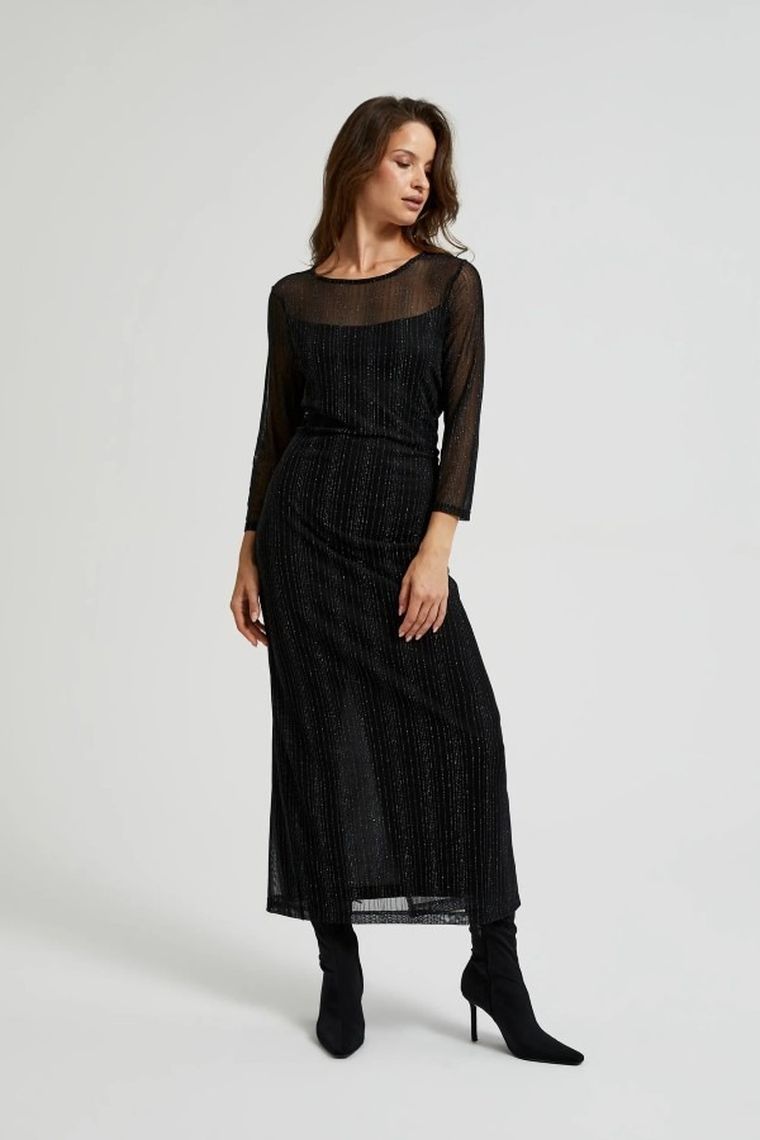 Sukienka damska, czarna, Moodo