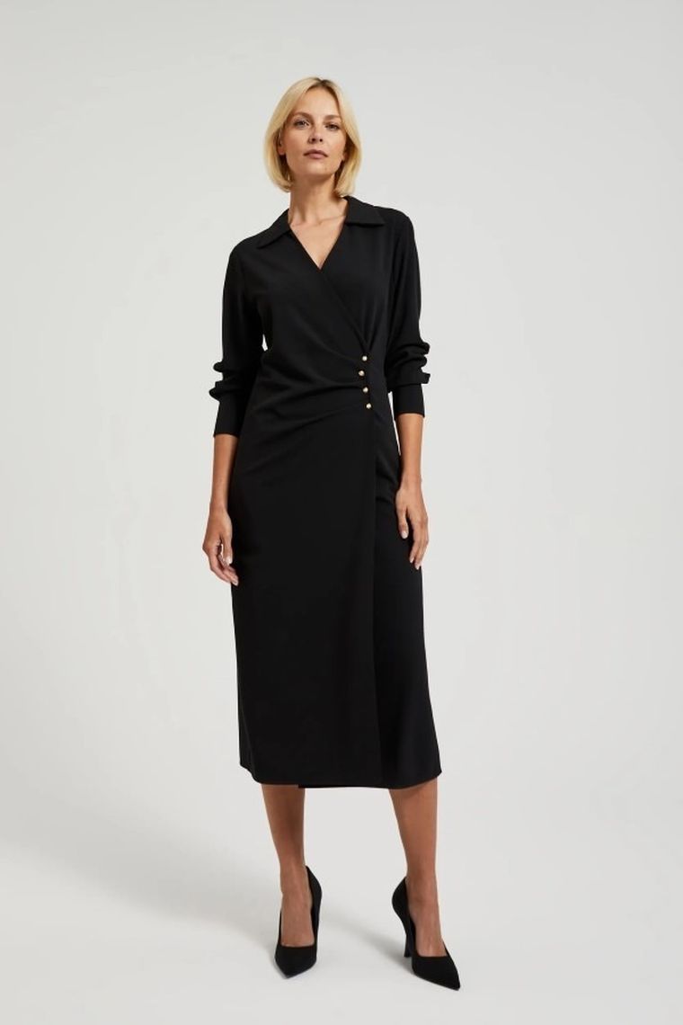 Sukienka damska, czarna, Moodo