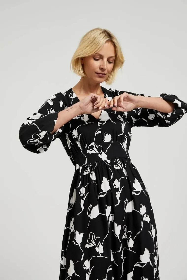 Sukienka damska, czarna, Moodo