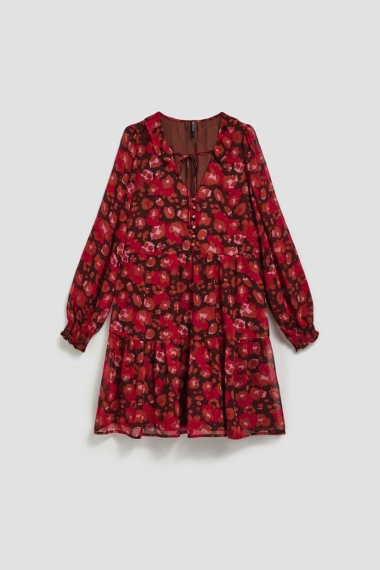 Sukienka damska, czerwona, Moodo