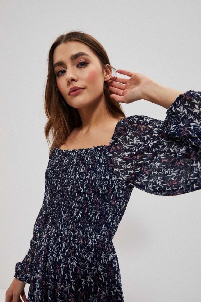 Sukienka damska, granatowa, Moodo