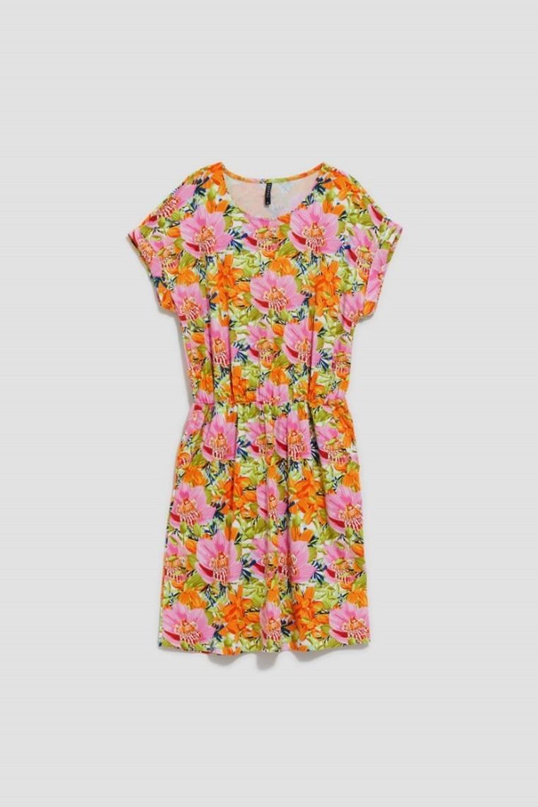 Sukienka damska, pomarańczowa, Moodo