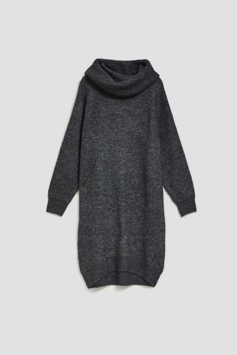 Sukienka damska, szara, Moodo