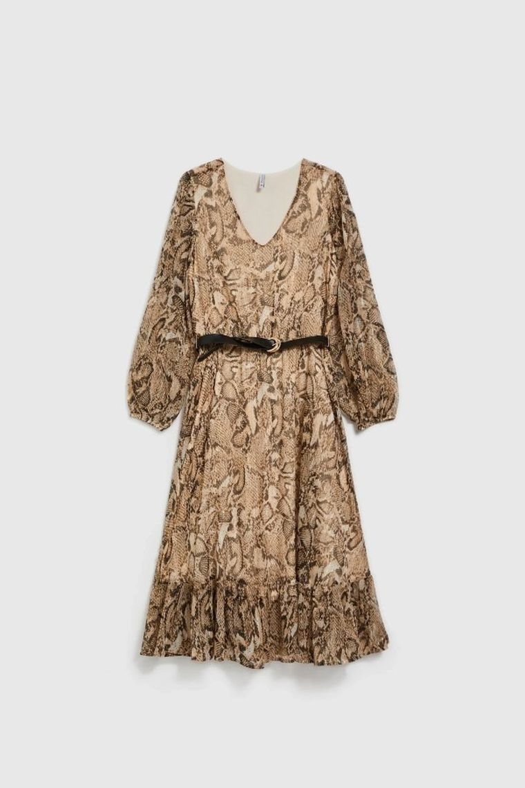 Sukienka damska, szara, Moodo