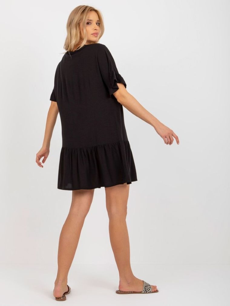Sukienka damska z krótkim rękawem, czarna, Sublevel