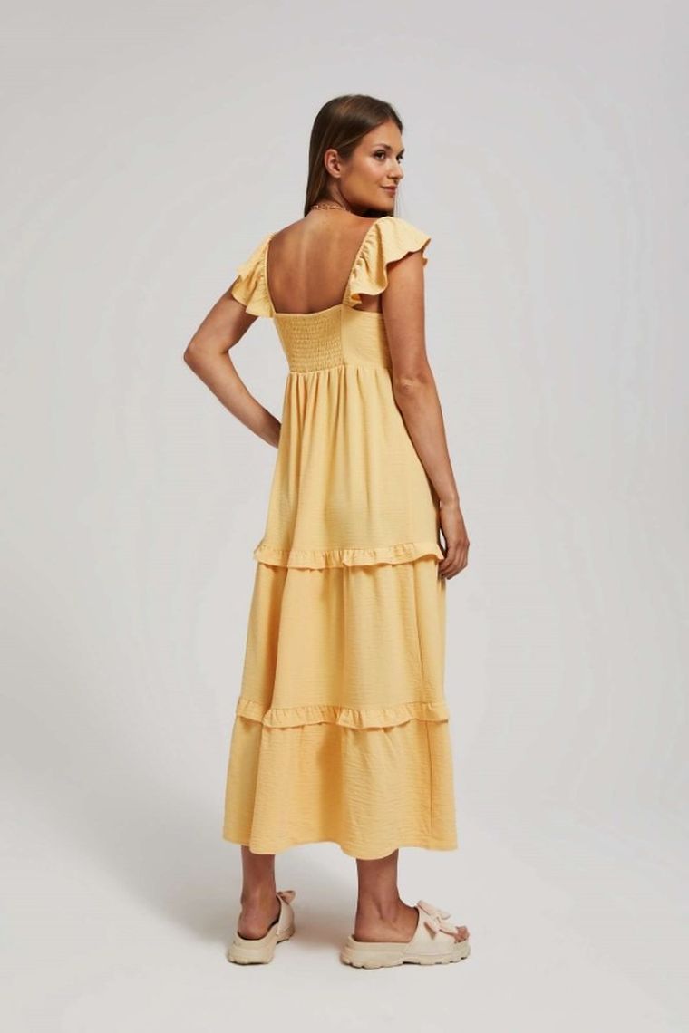 Sukienka damska, żółta, Moodo