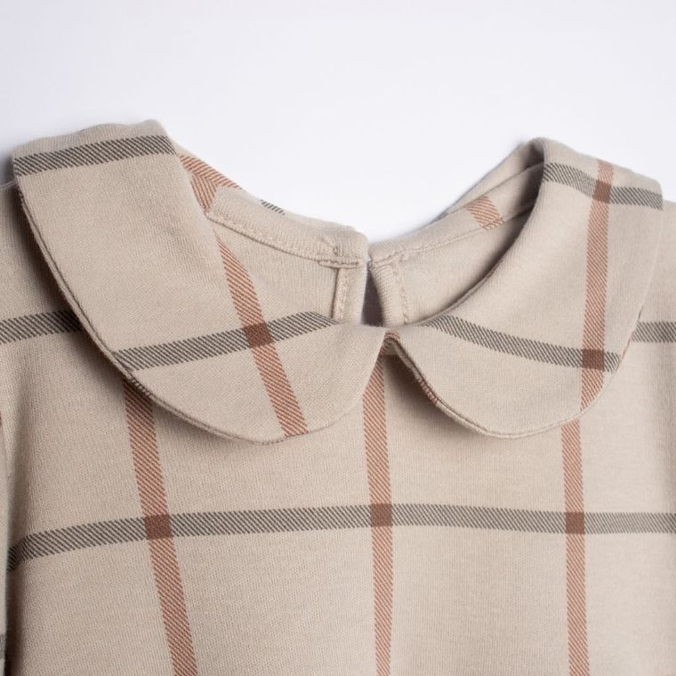 Sukienka dziewczęca z krótkim rękawem, beżowa, Nicol