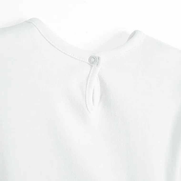 Sukienka dziewczęca z krótkim rękawem, biało-czarna, Nicol