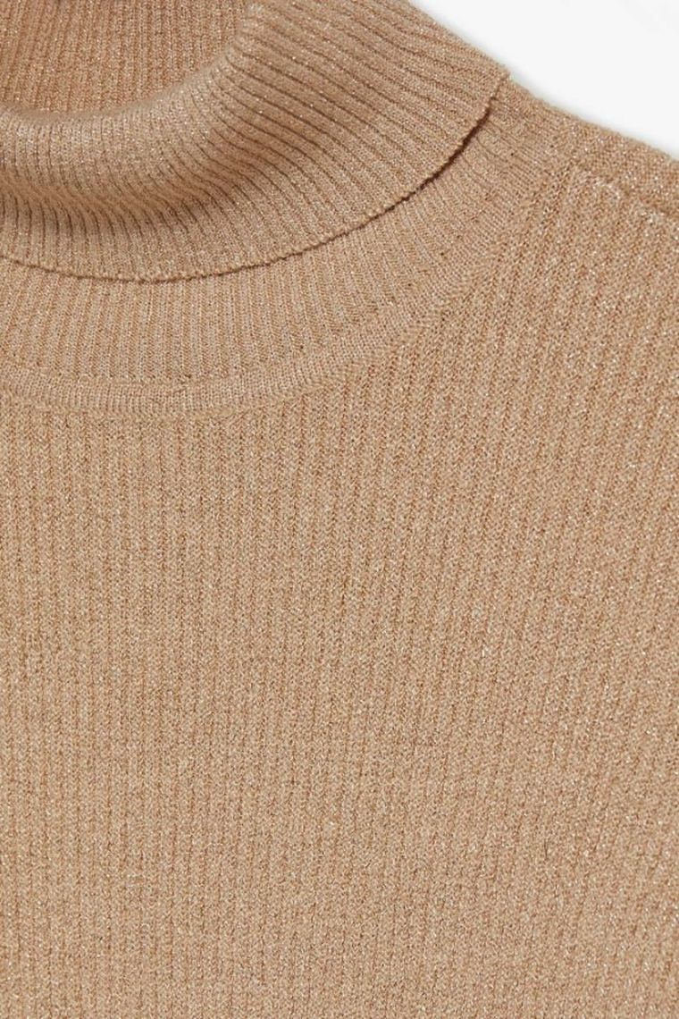 Sweter damski, beżowy, Moodo