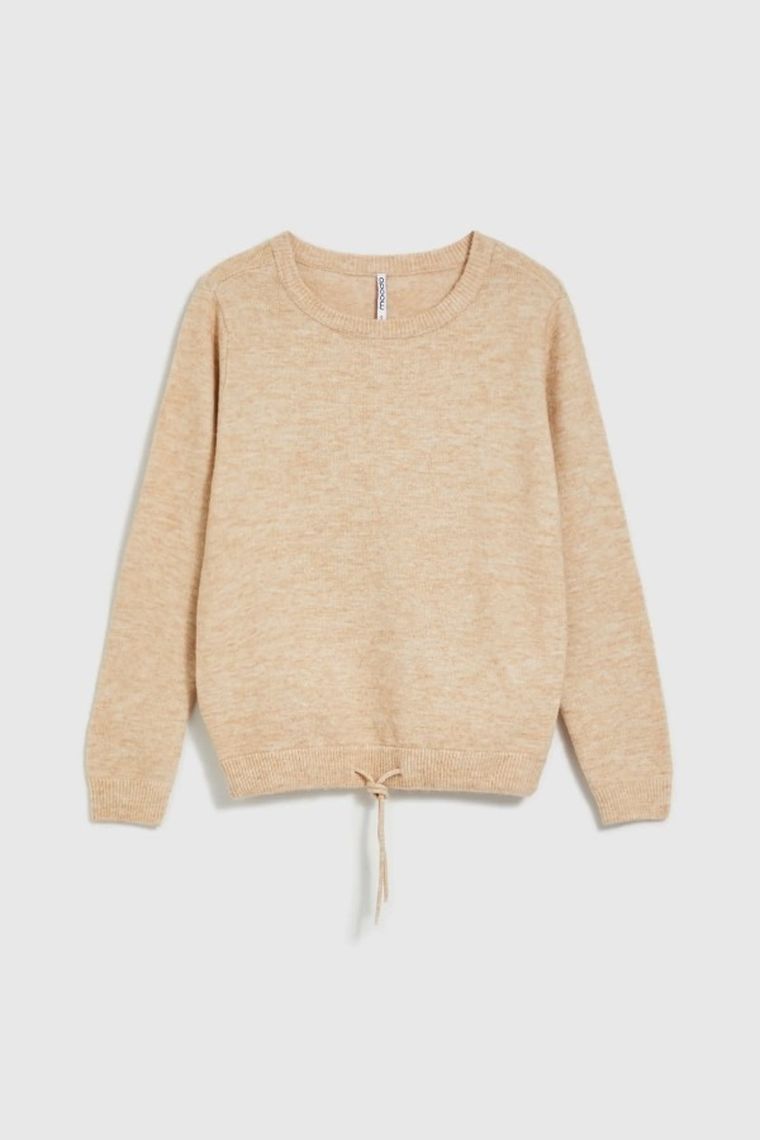 Sweter damski, beżowy, Moodo