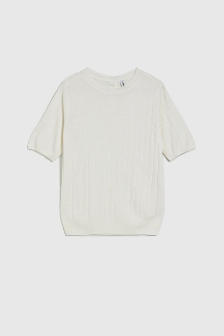 Sweter damski, biały, Moodo