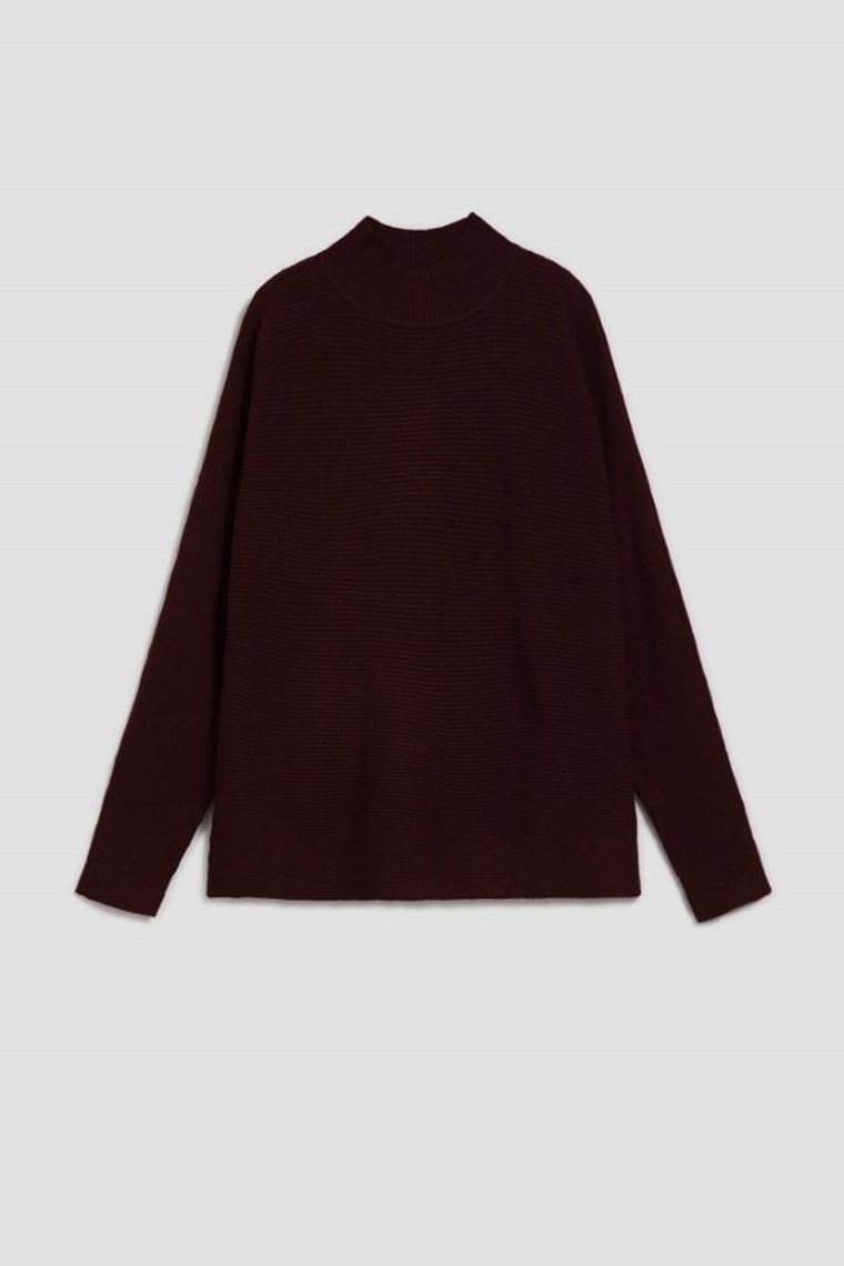 Sweter damski, brązowy, Moodo