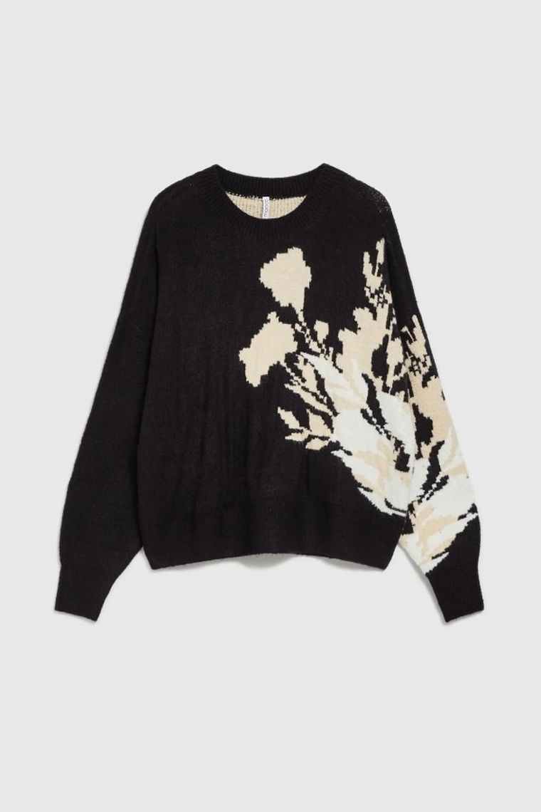 Sweter damski, czarny, Moodo