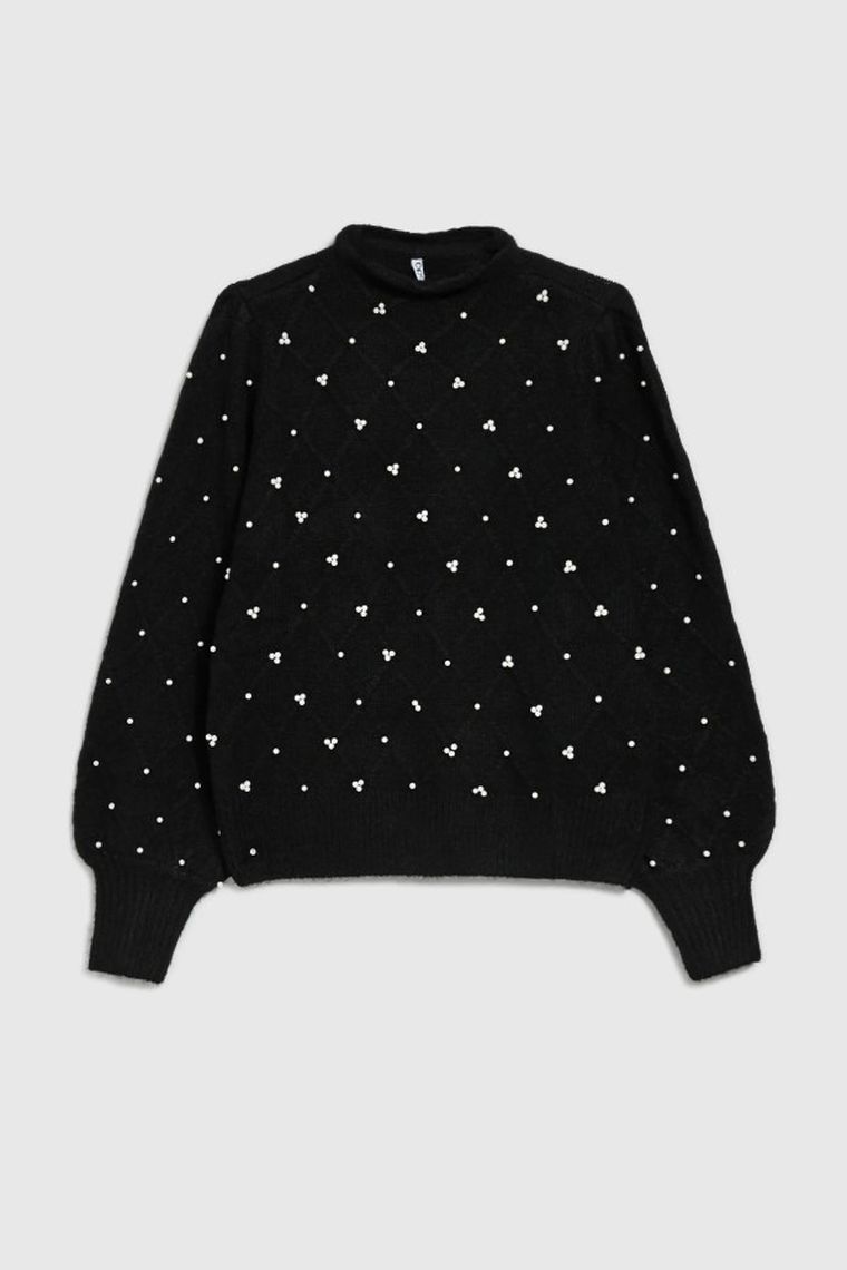 Sweter damski, czarny, Moodo