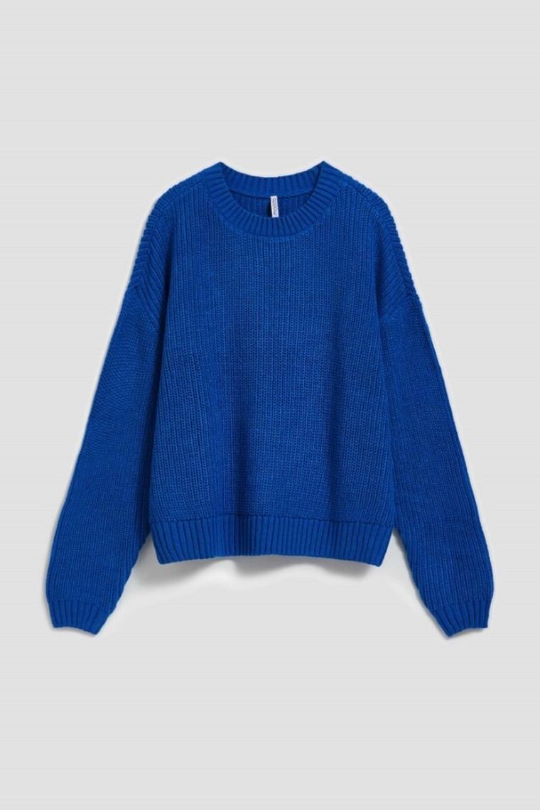 Sweter damski, niebieski, Moodo