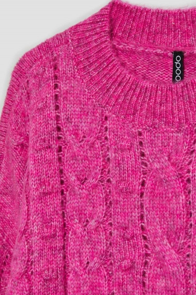 Sweter damski, różowy, Moodo