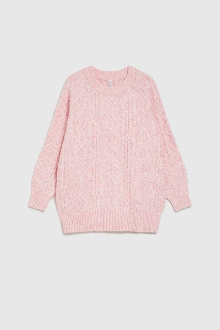 Sweter damski, różowy, Moodo