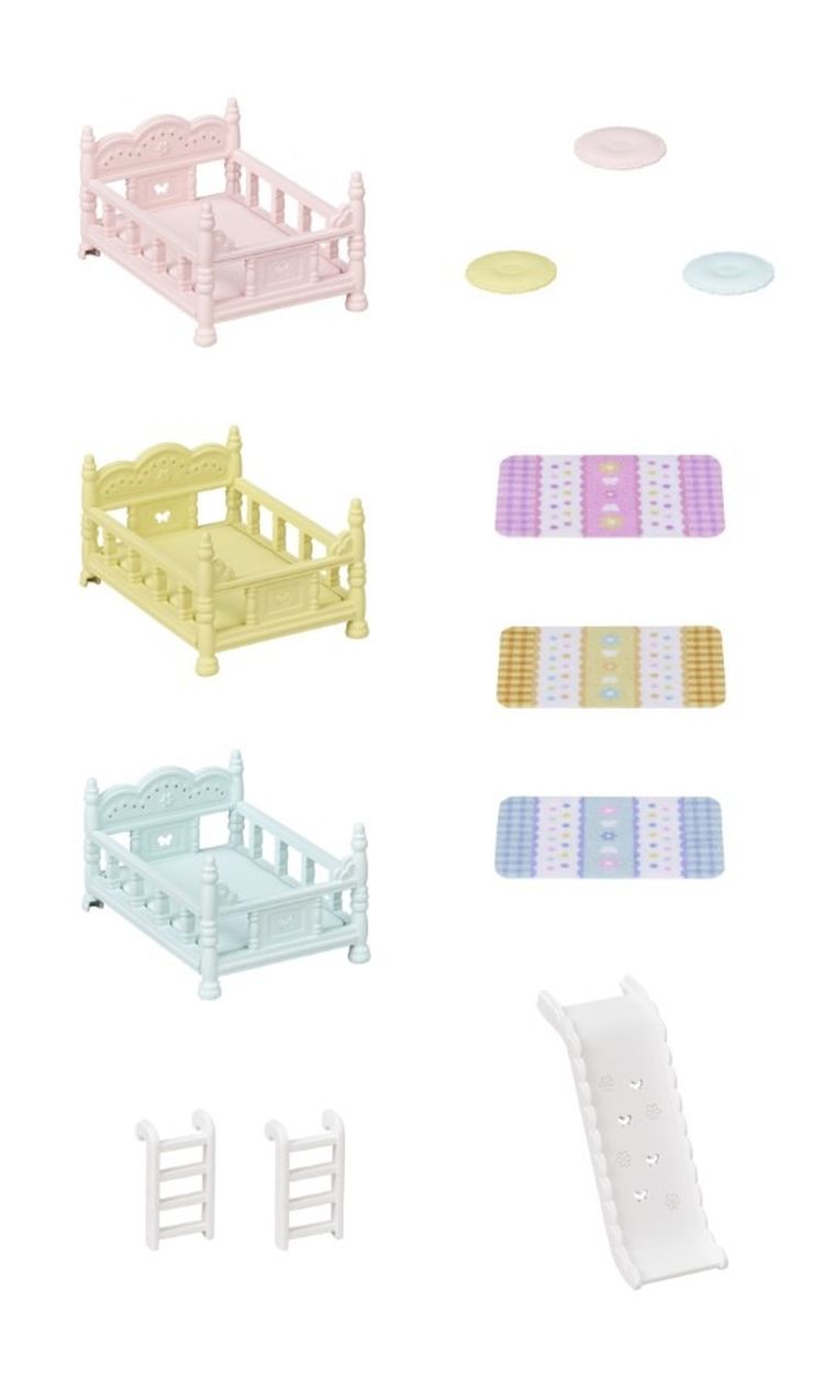 Sylvanian Families, Potrójne łóżko, zestaw z akcesoriami, 5741