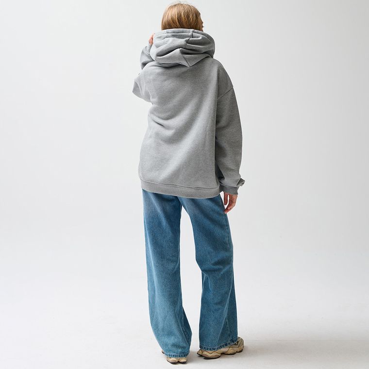 Szara bluza z kapturem o kroju oversize NOWEAR