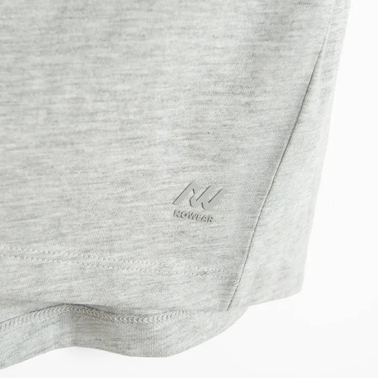 Szara koszulka basic z bawełny czesanej NOWEAR