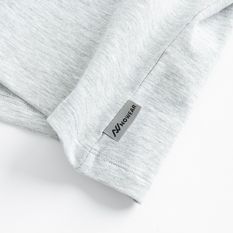 Szary t-shirt basic z bawełną czesaną NOWEAR