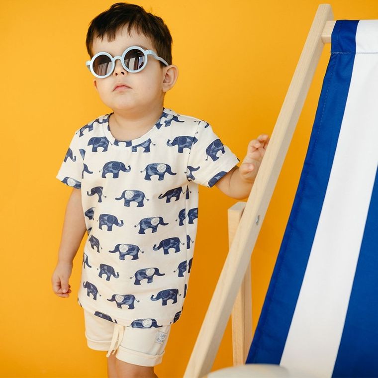 T-shirt chłopięcy, ecru, Eevi