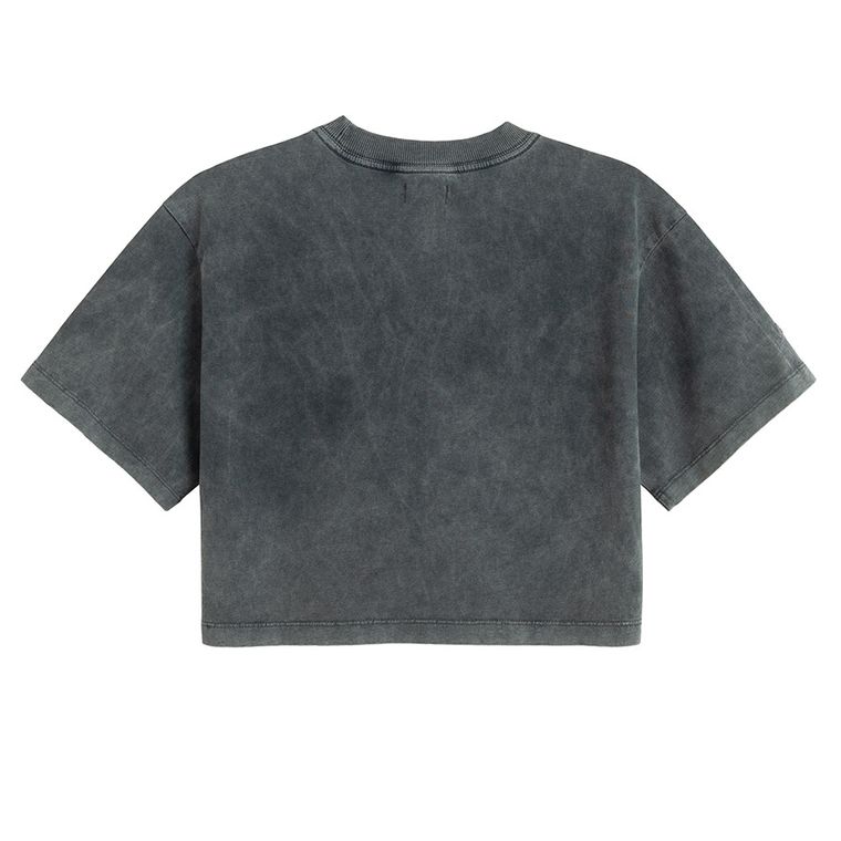 T-shirt crop boxy z bawełny czesanej NOWEAR