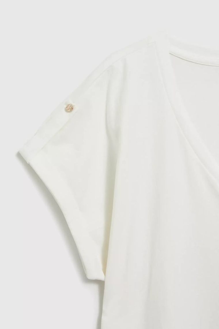 T-shirt damski, biały, Moodo