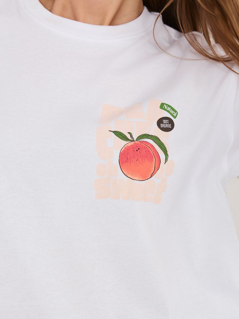 T-shirt damski, biały, Sublevel